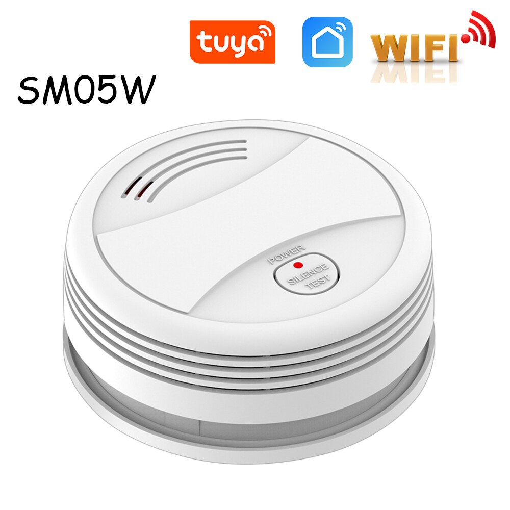 Cpvan røgsensor brandalarm smart røgdetektor lav batteri påmindelse beskytte alarm sensor  en14604 ce certificeret branddetektor: Sm05w wifi detektorer