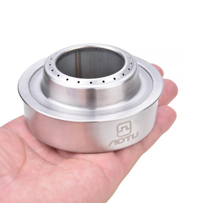AOTU-Mini horno portátil de Alcohol sólido líquido, para exteriores, senderismo, Camping, estufa de Gas a prueba de viento, utensilios de cocina para Picnic