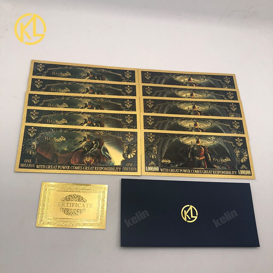 ! Tarjetas de 5 tipos de 1 millón de dólares de los EE. UU., billetes de oro, como de Navidad o decoración del hogar