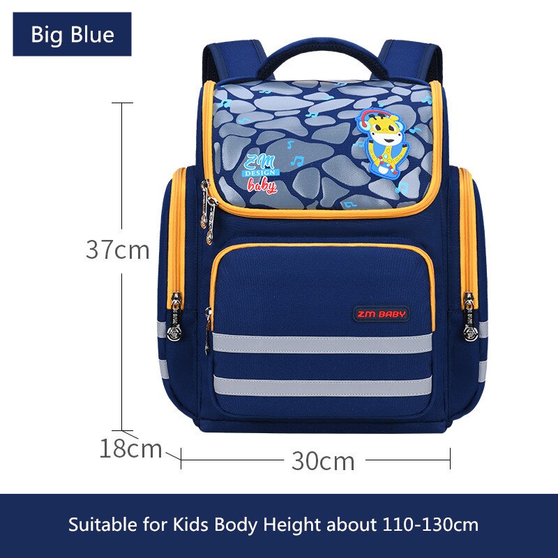 OKKID, mochilas escolares para niños, mochila escolar de primaria para niños, bonita bolsa de libros para niños, para niños, pequeña mochila de guardería,: big  blue