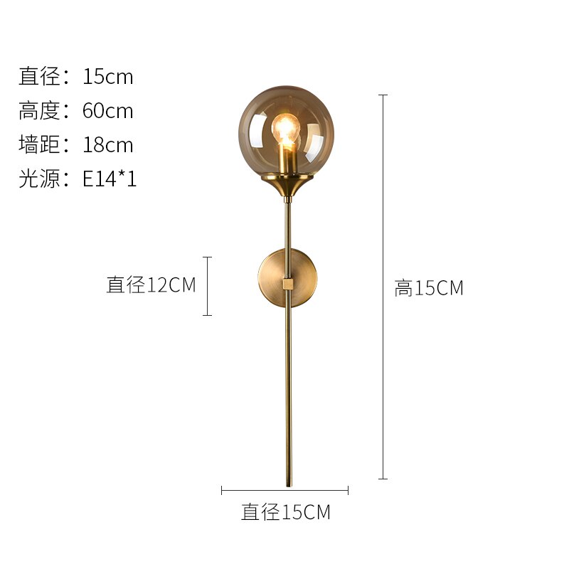 Noord-europa Led Wandmontage Schansen Clear Grijs Amber Glas Lampenkap E14 Socket voor woonkamer Wasruimte Wandlamp: Default Title