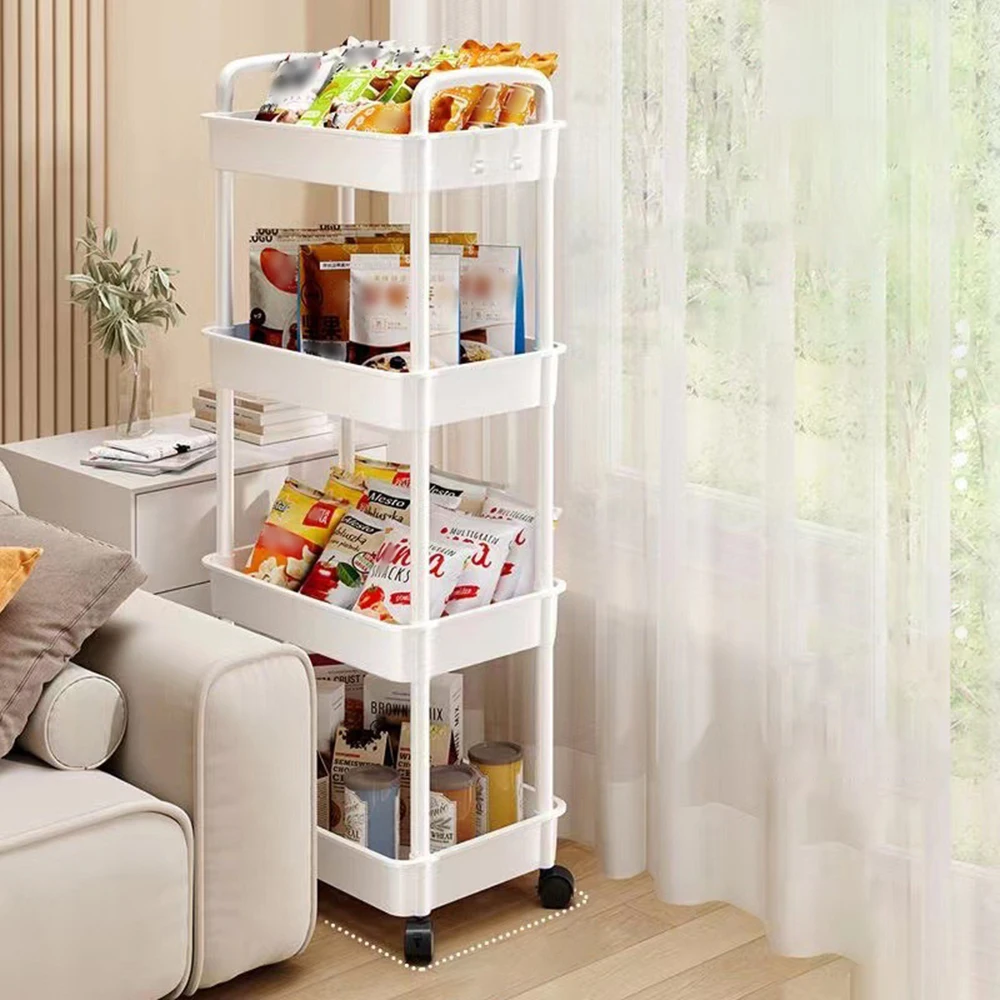 Household Cart Floor Storage Rack, Multi-Functional Kitchen Storage Cart, Movable Storage With Wheels, Multi-Scene Application