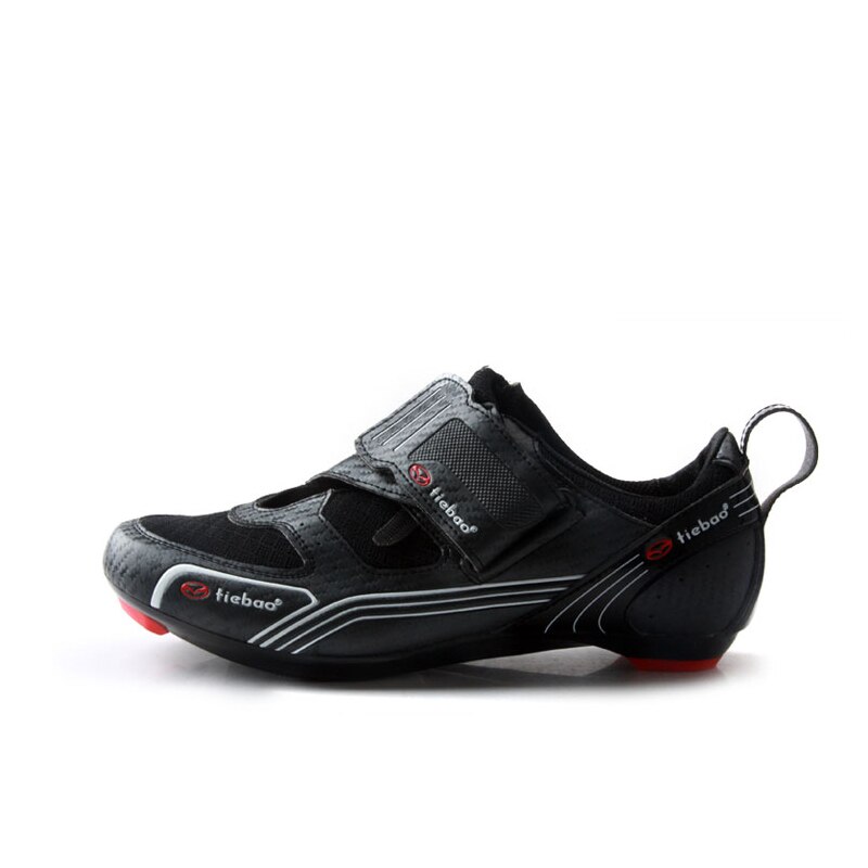 Tiebao triatlon sykkelsko hard yttersåle sykkelsko spd cleat sykkelsko lett veisykkelsko  r1691: Svarte sykkelsko / 11.5