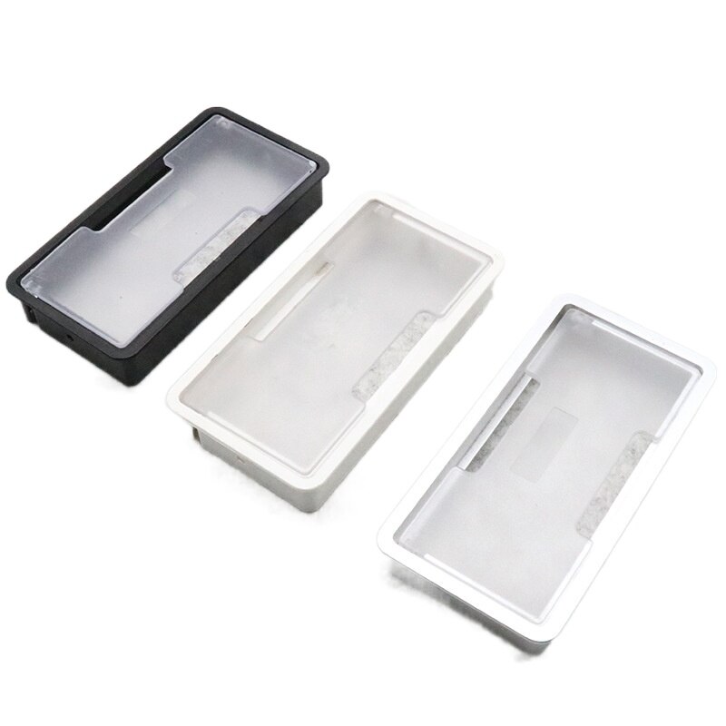 Desk Wire Hole Cover Transparent Desk Outlet Threading Box Holder Cabinet Vent Square Table Cable Office Hardware Furniture