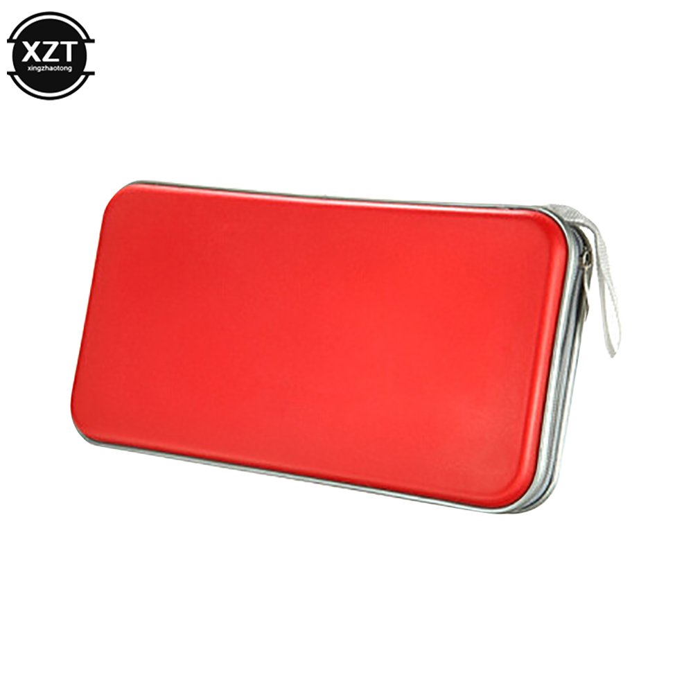 CD Case Waterproof Compression CD Package 80 Disc Capacity For Home Office And Travel Storage CD Bag with Zipper: red