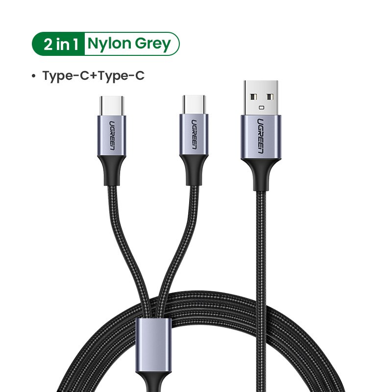 Ugreen 2 In 1 Usb C Kabel Voor Samsung Galaxy S10 S9 Plus 3A Snelle Opladen Micro Usb-kabel Voor een Plus 6 5 Mobiele Telefoon Kabels: Double Type C