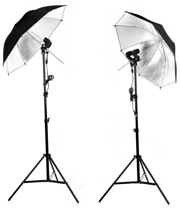 33in 84cm Black & Sliver Lightweight Studio Photography Flim Flash Translucent Reflector Lambency Umbrella Nylon&Aluminum Shaft