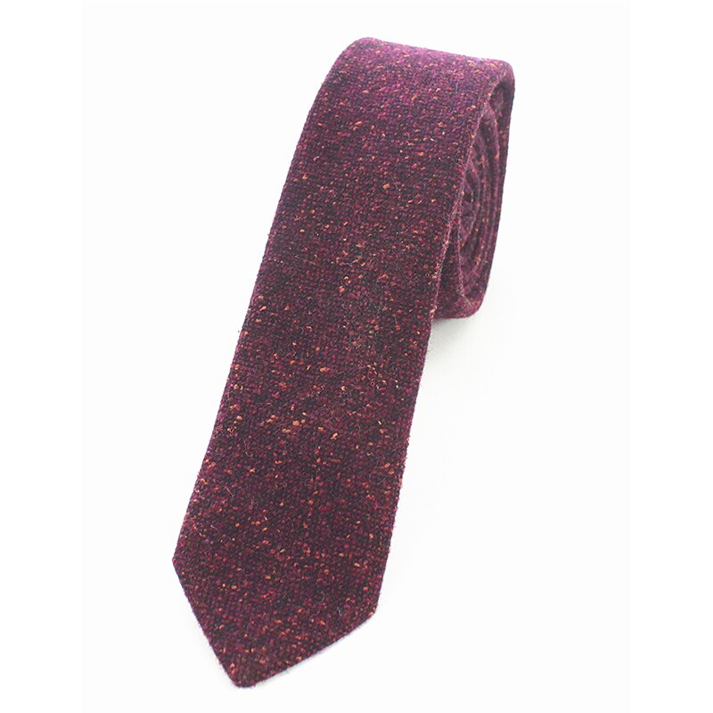 JEMYGINS Wool Ties For Men 6cm Slim Solid Plaid Neck Tie Skinny Vestidos Cashmere Necktie Cravat Accessories Box: 6
