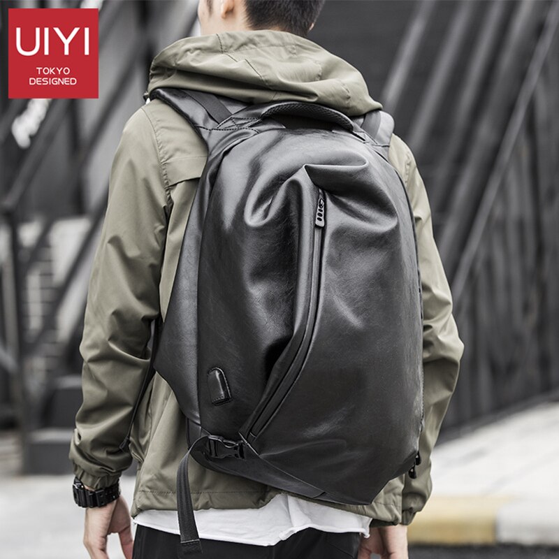 UIYI Brand Men's PVC Waterproof Prevent theft Backpack Casual Business Travel Charging School Student Zipper Men Backpac