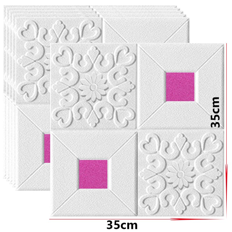 35*35cm 3D Wall Stickers Ceiling Panel Roof Decor Waterproof Self-Adhesive Foam Wallpaper Living Room Kitchen TV Backdrop