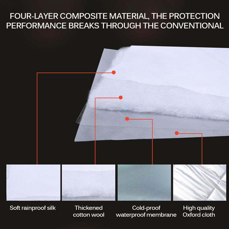 Holdbart foldbart bilforrudedæksel anti-frost is- og snebeskyttelse uv-fading bilafdækning