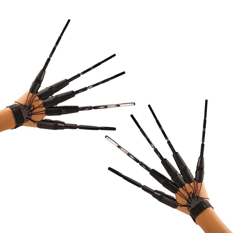 Halloween Articulated Fingers 3D Printed Articulated Finger Extensions Cosplay Props Horror Ghost Claw Props Movable Finger: A pair of black