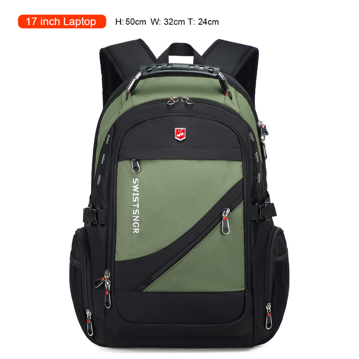 Neuer wasserdichter Herren-Rucksack für 17-Zoll-Laptops, USB-Ladetaschen, Damen-Reiserucksack für Flugzeuge, Jahrgang-Schultasche, Mochila: Gelb