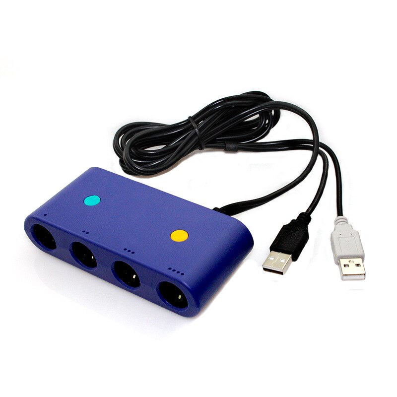 4 portar usb för gamecube controller adapter omvandlare 1.5m kabel 2 knappar för nintend switch/uwii & pc gamepad super smash bro