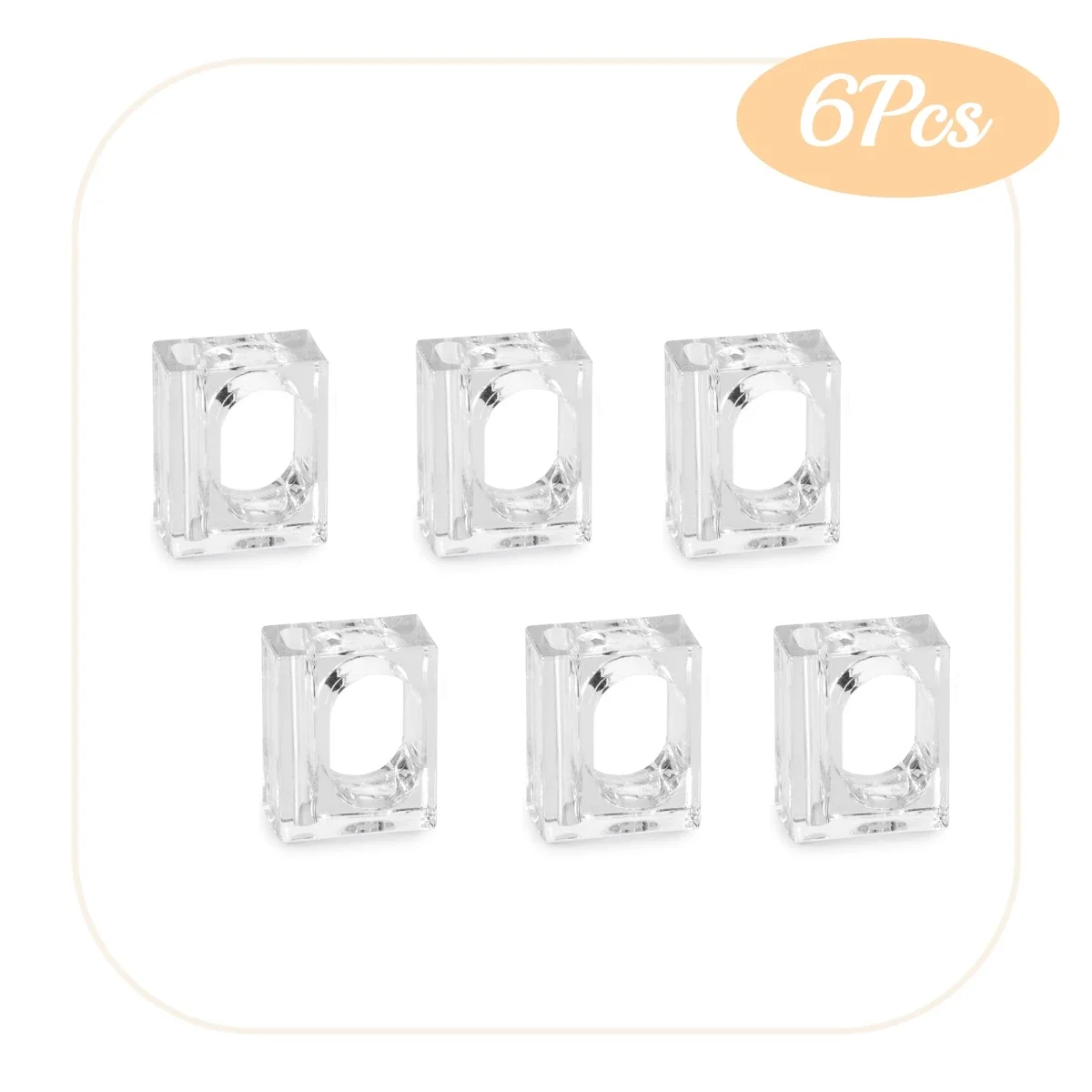 4-24Pcs Acrylic Napkin Rings Flower Vase Napkin Holders Clear Square Napkin Rings Bulk for Wedding Party Banquet Table Decor: Light Grey