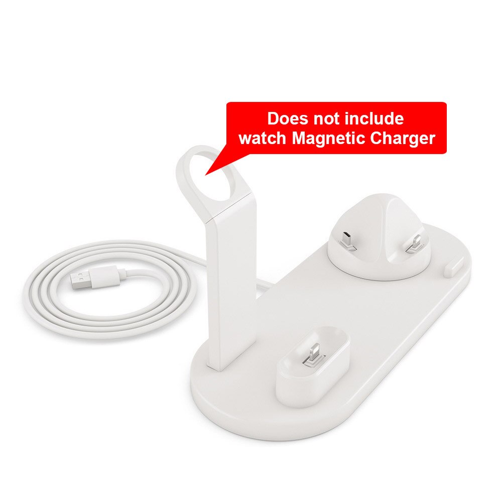 FDGAO Station de chargement support de support pour iPhone 11 Pro X XR XS MAX 8 7 6s Plus pour Apple Watch Series Airpods pro chargeur: WHITE