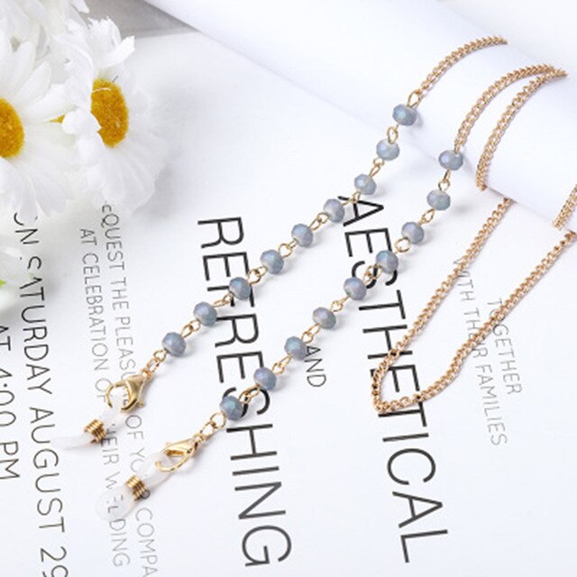 Nowe kryształbyć winnym kolorowe zroszony okulary łańcuchy dla kobiet maska smycz antypoślizgowe czytanie okulary pasek robić okularów przeciwsłonecznych przewód: 2