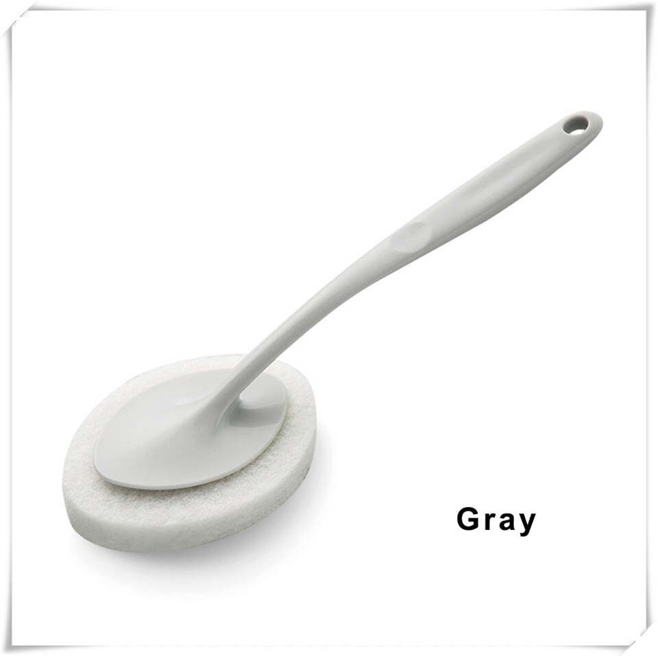 Msjo conjunto de escova para banheira, conjunto com escova para limpeza de azulejo, banheiro, esponjas de limpeza, cabo longo, furacão, esponja de limpeza: gray brush