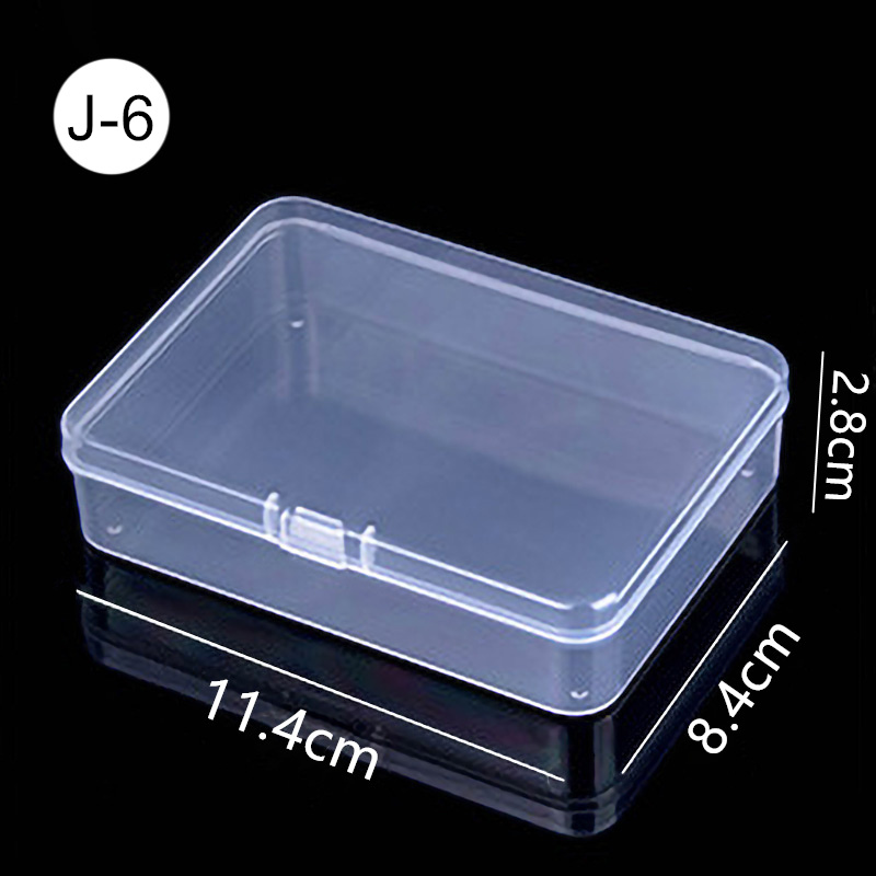 Mini cajas rectangulares de plástico transparente para almacenamiento de joyas, contenedor, caja de embalaje para pendientes, anillos, cuentas, colección de artículos pequeños: Castaño