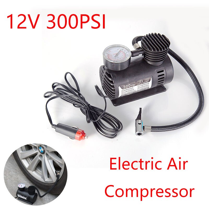 Car Auto 300PSI 12V Mini Air Compressor Car Electric Mini Air 300PSI Inflator Air Compressor Tire C300 12V Pump E0U2