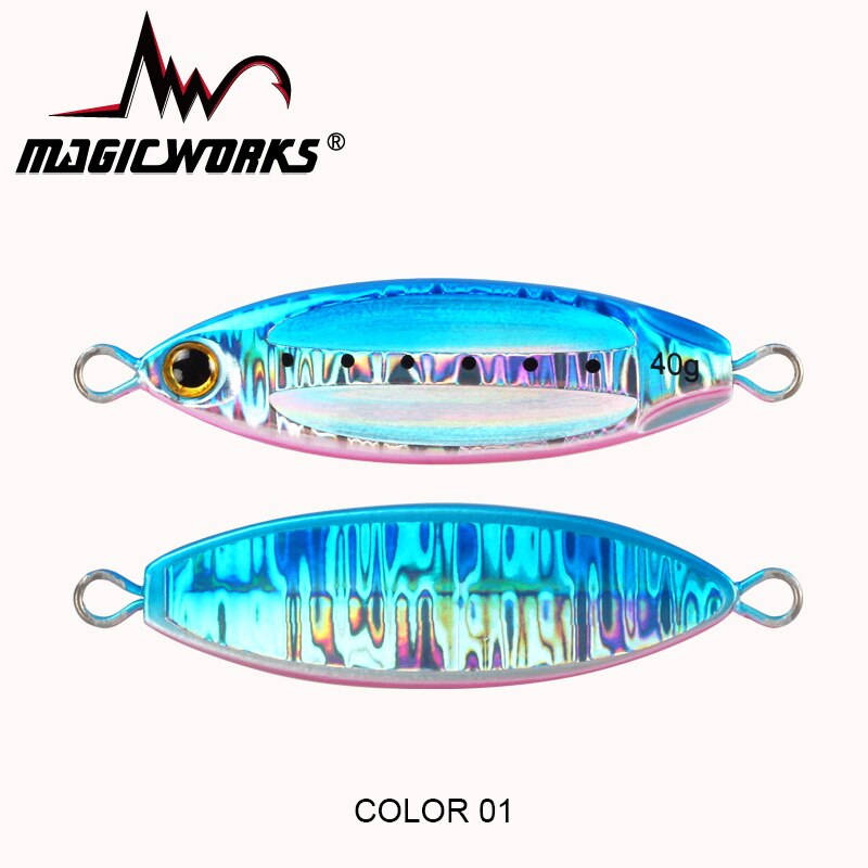 Señuelo de pesca con plantilla lenta ovalada, trabajo mágico, cuchara de 28g/40g/60g, aparejos de pesca con cebo Artificial de Metal para orilla de agua salada: 120 mm / Azul polvo