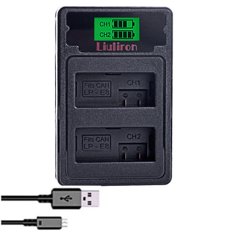 Batería LP E8 LP-E8 LPE8 de 7,4 v y 2100mah, cargador Dual para Canon EOS 550D, 600D, 650D, 700D, X4, X5, X6i, X7i, T2i, T3i