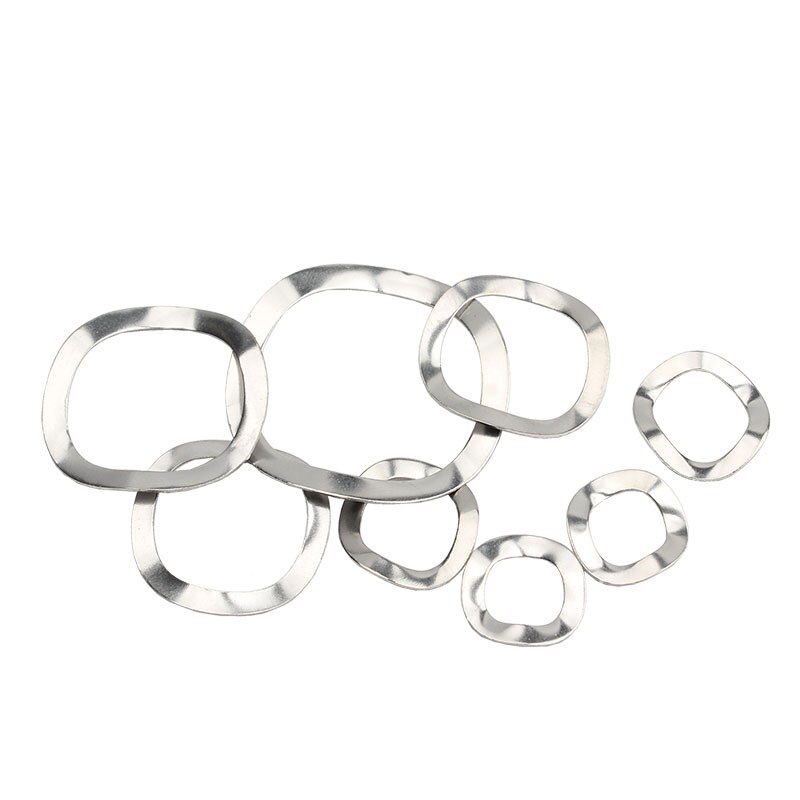 121pcs/Box Wave Washers 304 A2 Stainless Steel Three Wave Washers Spring Washer Assortment Kit M3 M4 M5 M6 M8 M10 M12-M27