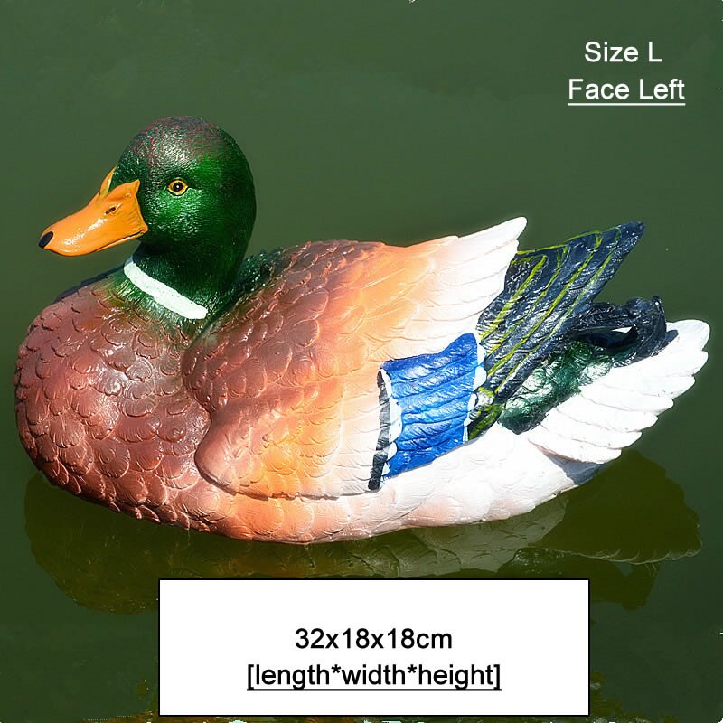 [YL] Swimming pool Floating water Yellow duck Statue Outdoor Garden Pond Decorative Resin animal Sculpture Home Decor Ornament: Size L-Left