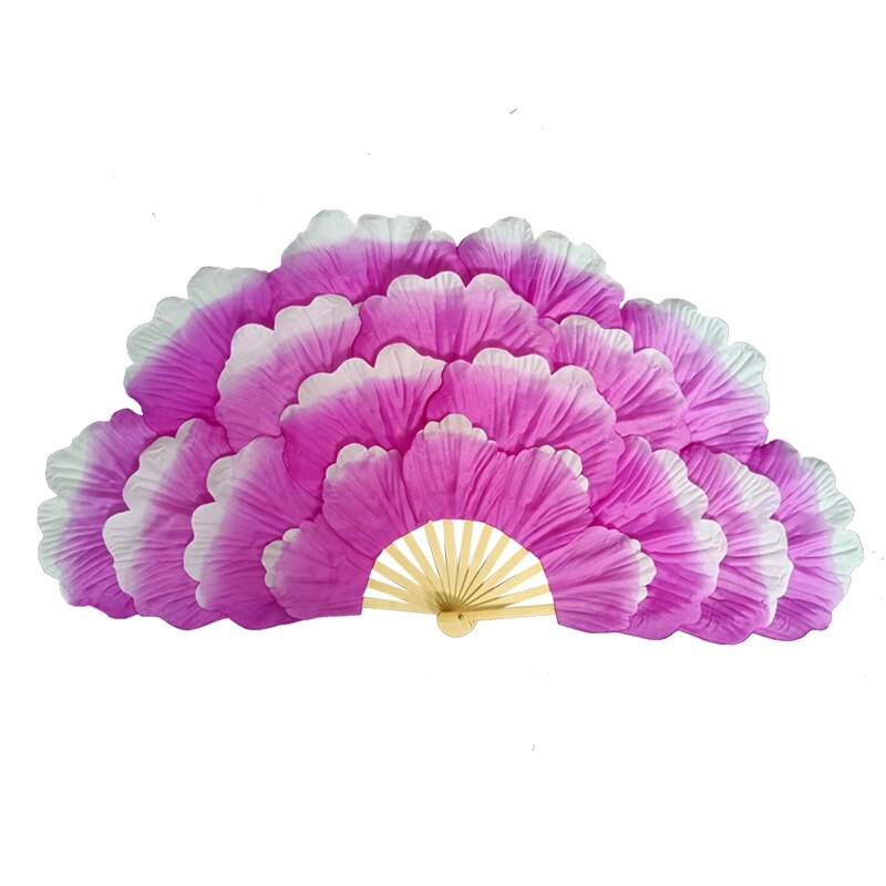 Pivoine fleur ventilateur scène performance ventilateur handfan double face grand fleur pétales ventilateur groupe danse performance accessoire: Purple