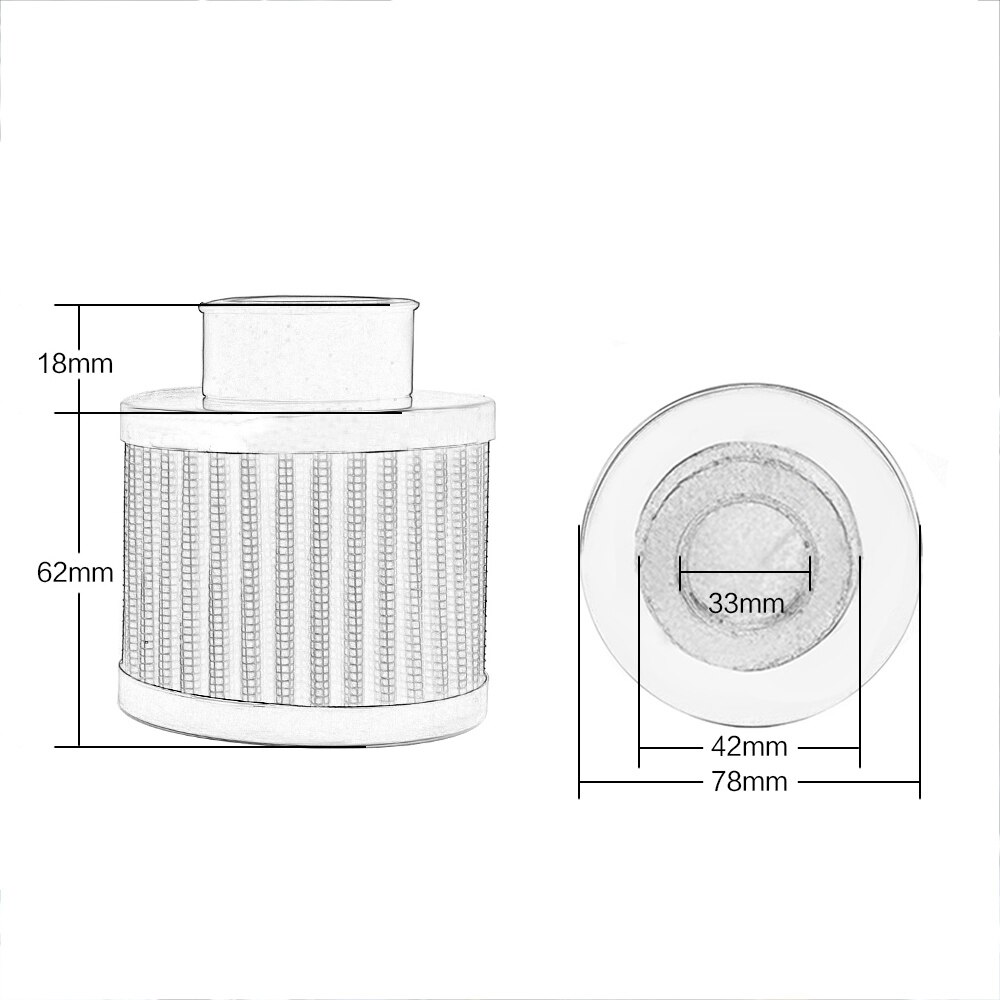 LZONE - Auto Air filter height 85MM, Neck ID:35mm Car Cone Cold Air Intake Filter Turbo Vent Crankcase Breather JR-AIT22