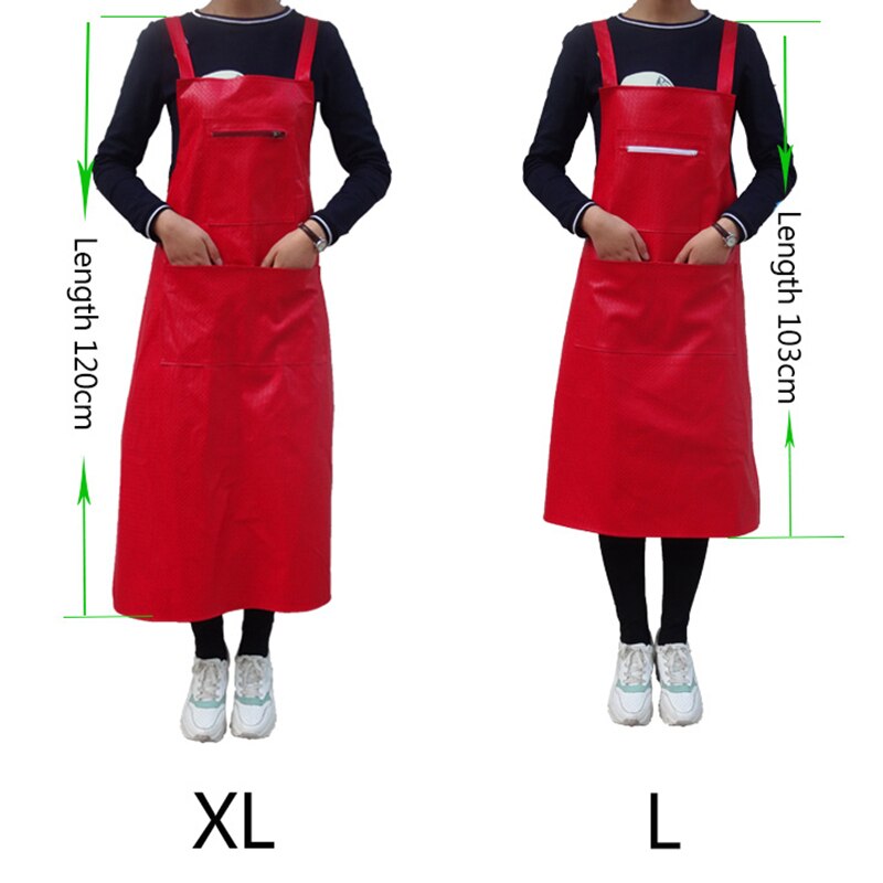 Cuir coréen imperméable et tablier de cuisine, salopette en PU, pour usage domestique, pour hommes et femmes