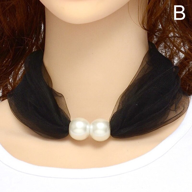 Lace Pearls Ring Scarf Ladies Korean Style Simple Mother's Day Pure Color Temperament 80*70CM Soft Spring Summer Scarf: B