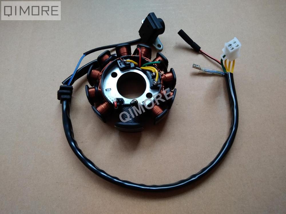 3 phrase DC fired 11-coil 6-wire magneto stator for Scooter Moped ATV Go Kart GY6 125 GY6 150 cc 152QMI 1P52QMI 157QMJ 1P57QMJ