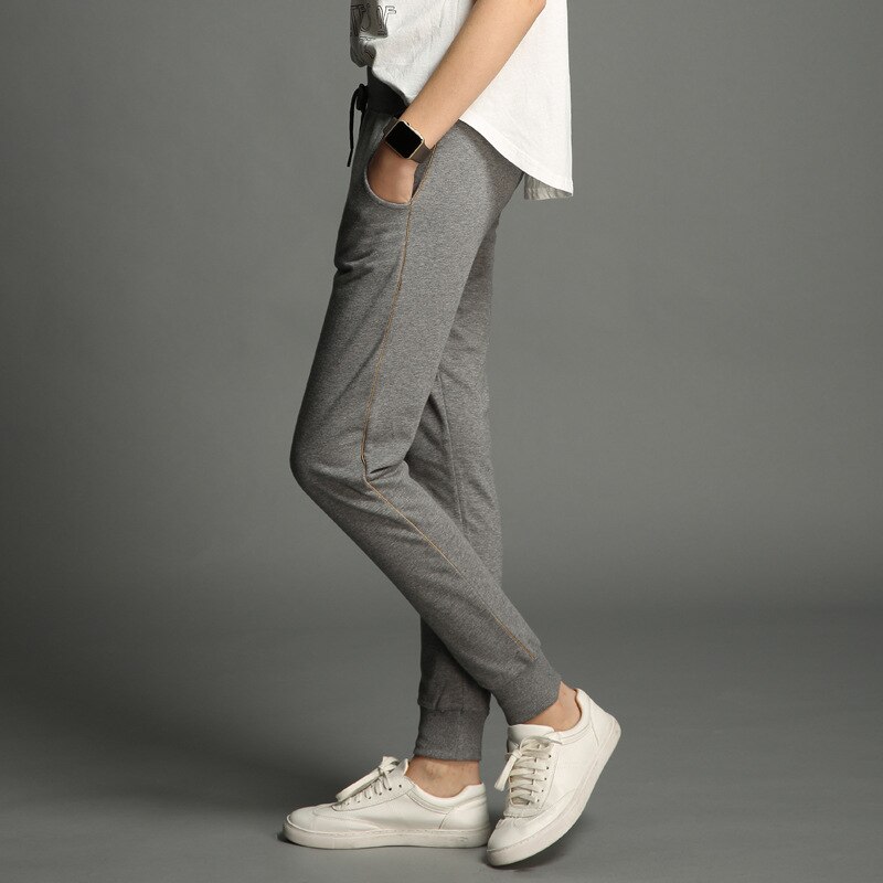 Female Loose Cotton Running Trousers Sport Pants Women Fitness Jogging Pants Women Workout Sports Training Pants Gym Sportswear: Dark Grey / XL