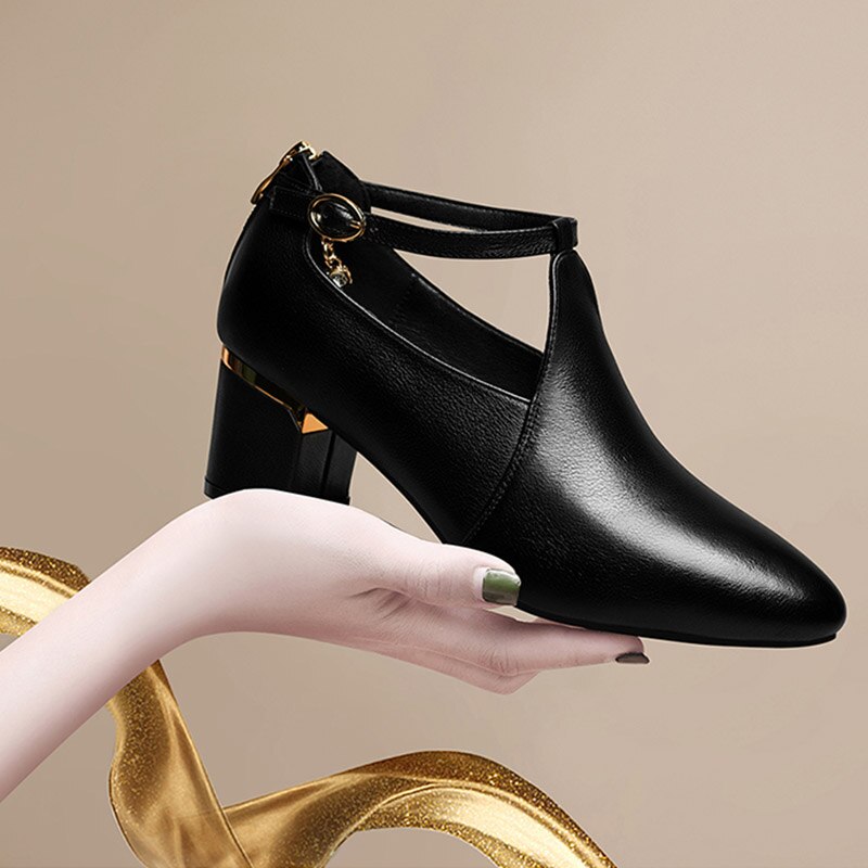 Dames blote laarzen puntige neus pumps middelhoge hakken nette schoenen vierkante hakken roma damesschoen gladiator botas mujer 8761l