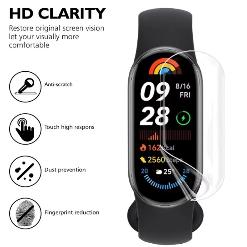 1-5 uds película de hidrogel para Xiaomi Mi Band 9 8 7 Protector de pantalla para reloj inteligente en Mi Band 8 7 6 5 Mi Band9 película protectora no vidrio