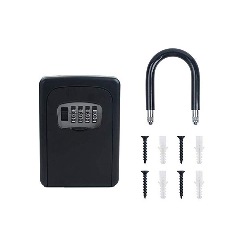 4-Digit Key Lock Box Combination Password Lock Box with Code for House Key Storage Combo Door Locker