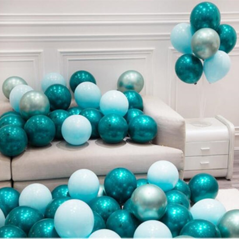 30 Pcs 15 Sets 10inch Double Layer Parel Teal Green Latex Ballon Turquoise Helium Premium Ballonnen Verjaardag Bruiloft decor