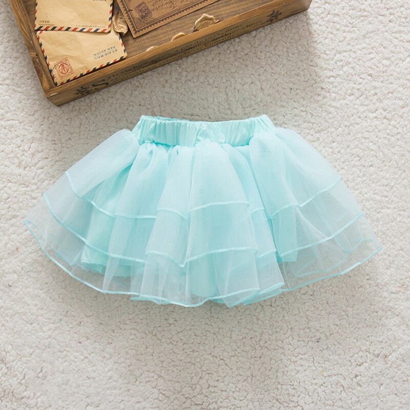 3 warstwy siatki księżniczka dziewczyny spódnica Tutu przytulne gumki talia dziewczynek Pettiskirts ubrania taneczne Tulle Tutu balet spódniczka dla dziecka dziecko: blue / 24 m