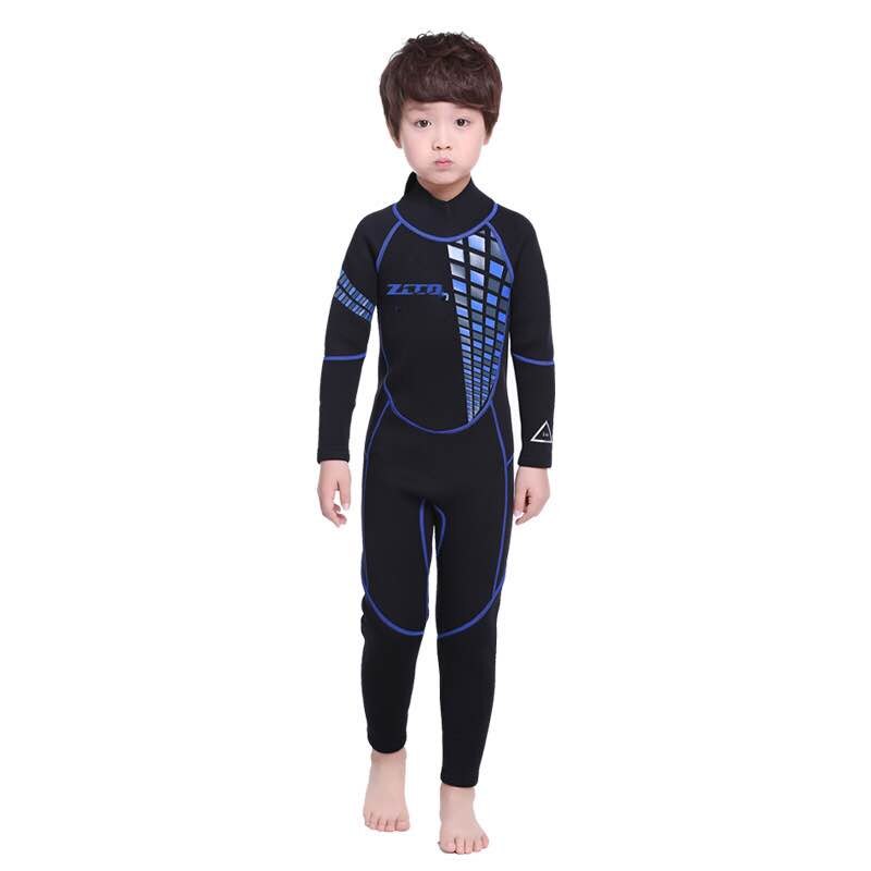 Neoprene wetsuit for kids diving suits children swimwears long sleeves girls boys surfing one piece snorkeling rashguard wetsuit: A1 / XS