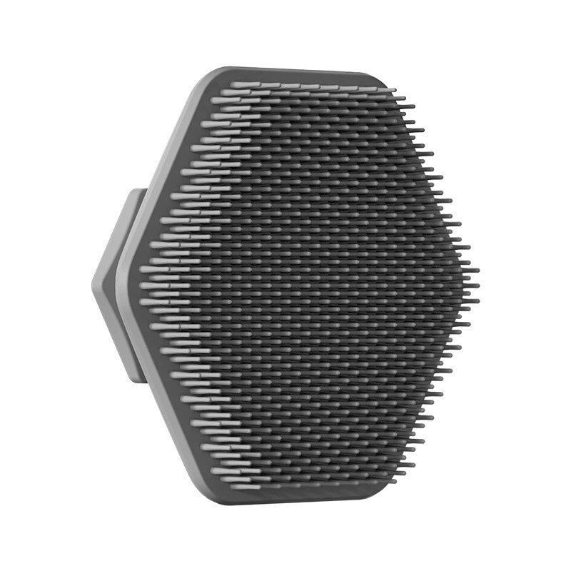Escova de limpeza facial de silicone, purificador de rosto em miniatura para homens, limpeza profunda, massagem facial, limpador de rosto, silicone: CINZA