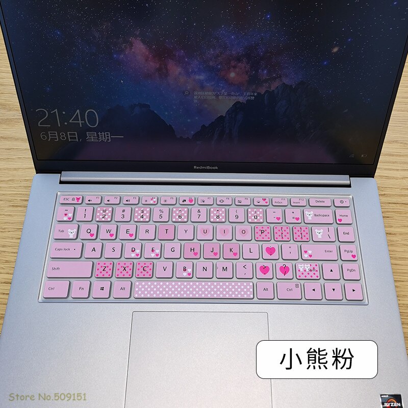 Funda protectora de silicona para Xiaomi Mi Notebook Pro 15, cubierta protectora para teclado de ordenador portátil RedmiBook Pro 15: Bear