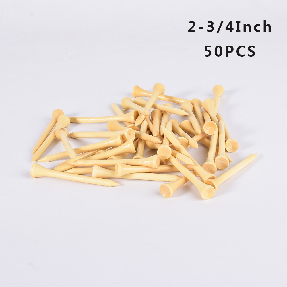 50/100 stk golf tees bambus 83mm 70mm ubrydelig tee golf træning swing øvelse tilbehør mindre friktion stærkere 4 størrelse bulk: 70 mm 50 stk