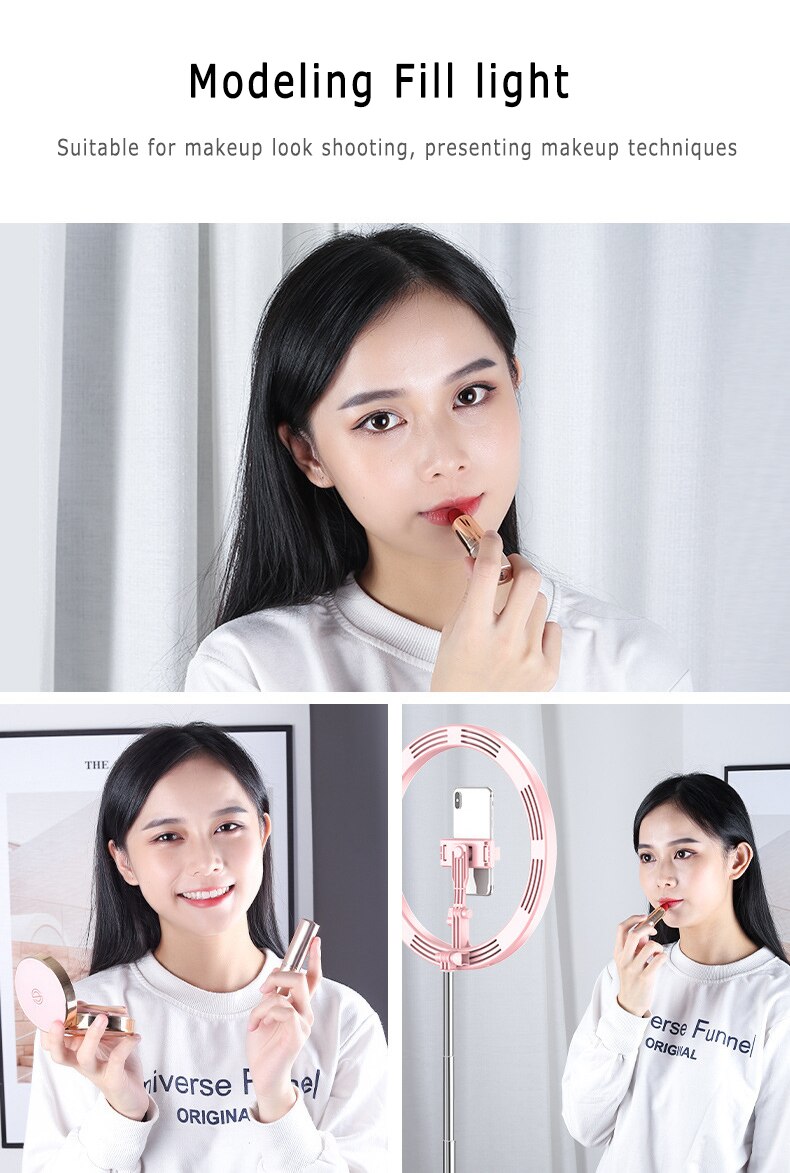 Round Base Dimmable LED Ring Light Portable Storage Folding Phone Selfie Fill Light Mobile Phone Fill Light