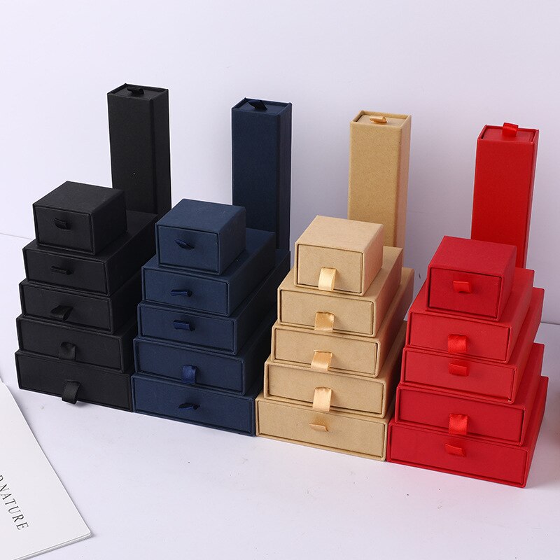 12 pezzi portagioie con cassetto, anello, collana, scatola nera, orecchino, braccialetto, gioielli, organizzatore, imballaggio, esposizione, portagioie e imballaggi