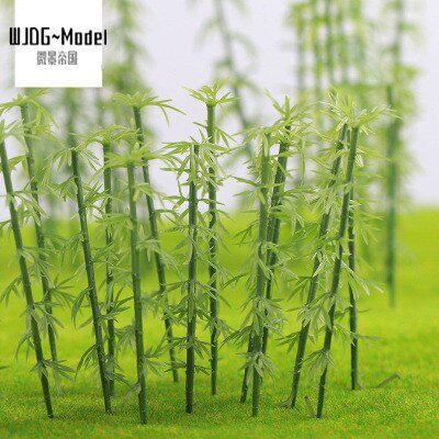 Wjdg Model10Pcs Groene Plastic Model Bamboe Bomen Schaal Tuin Decor Trein Landschap Landschap Kinderen Speelgoed Miniatuur