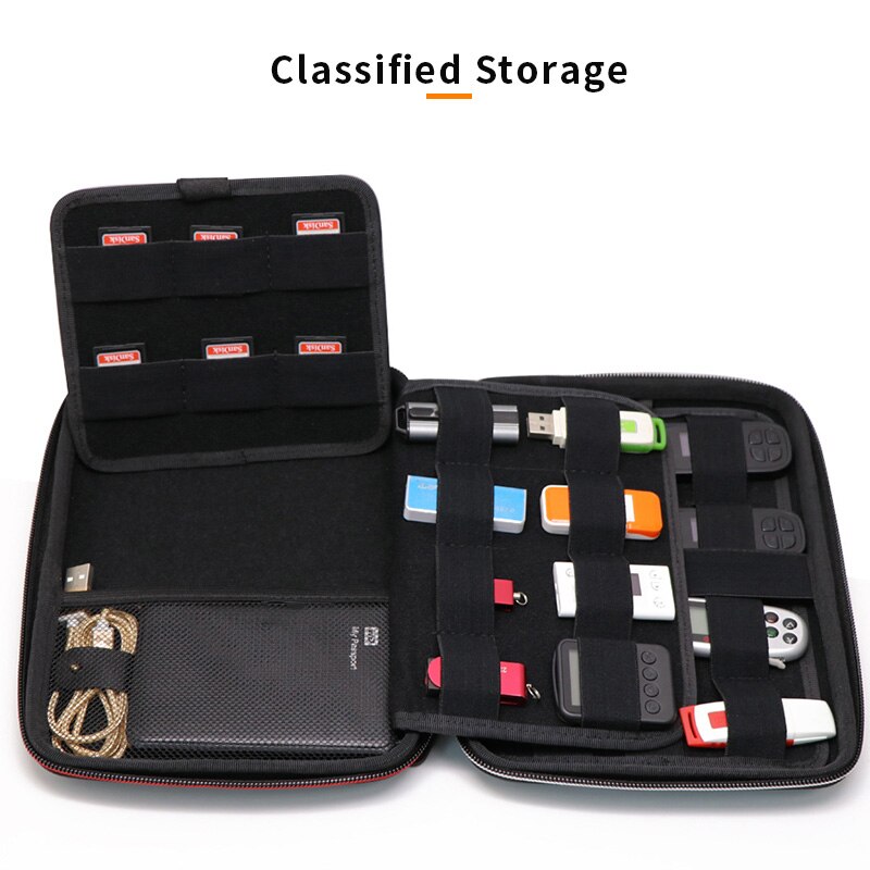 Large Capacity Waterproof Electronic Digital Product External Case Bag For HDD U Disk SD Card USB Data Cable Hard Drive Case Bag