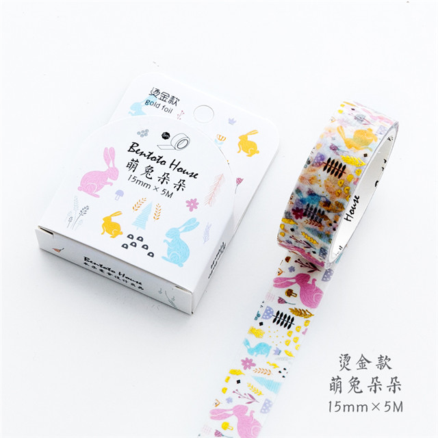 Verschiedene Blumenfolien-Washi-Band zum Selbermachen, dekoratives Maskierung-Klebeband für Scrapbooking und Telefondekoration: Schwarz