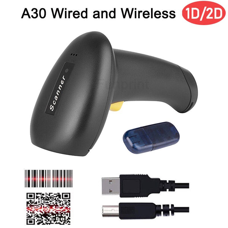 Barcode Scanner Wired und Wireless CCD 1D 2D QR Bar Code 2,4G/433M Volle ASCll PDF417 Unterstützung handy iPad Handheld Reader