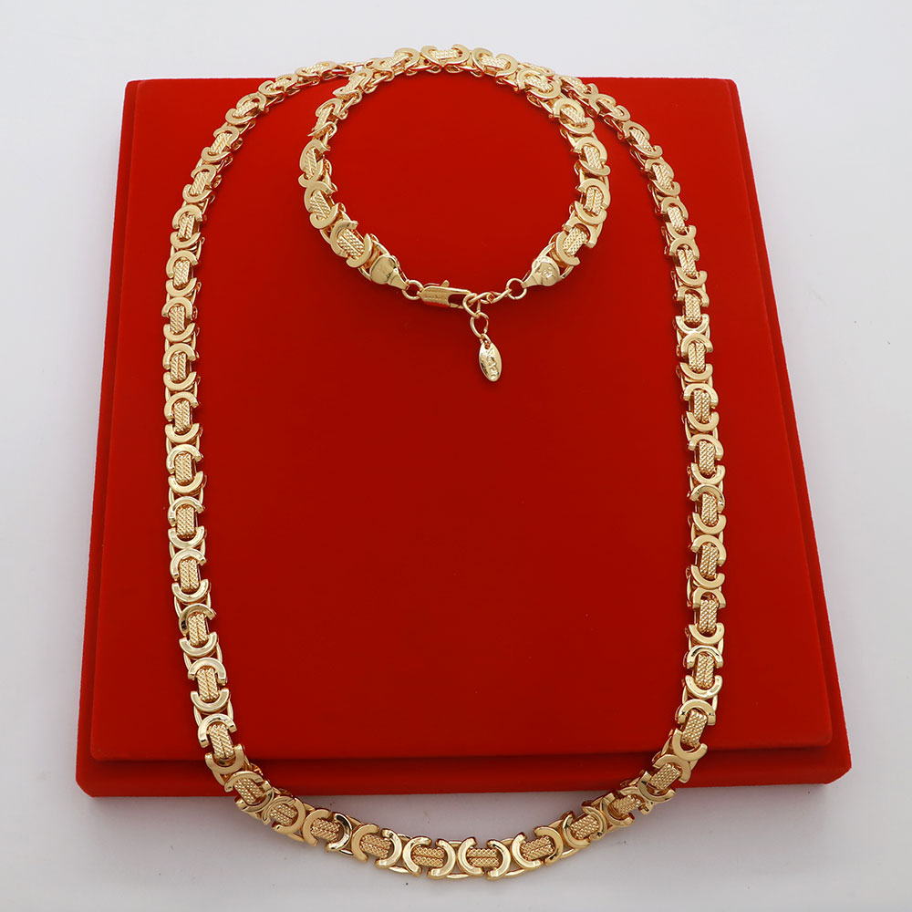 60 cm Necklace Bracelet Jewelery Men Women Punk Chain Gothic Aesthetic Neck Chain and Hand Chain for Party Daily: Gold-color